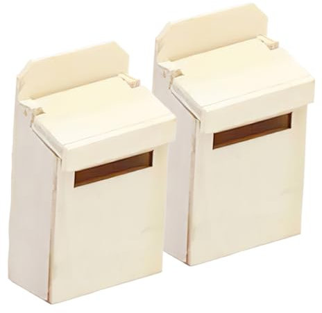 Sosoport 2pièces Lot de Mini Boîtes Aux Lettres pour Maison De Poupée Boîtes Aux Lettres Vintage Bois Accessoires De Décoration Miniature