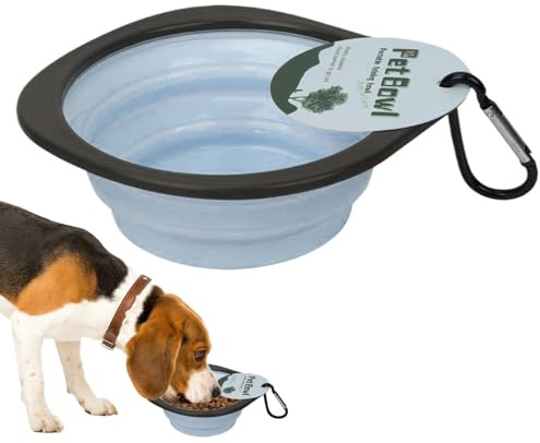 Cuenco De Agua Plegable para Perro - Cuenco Agua Plegable Y Portátil para Perros | Recipiente para Comida Y con Mosquetón, Accesorios para Mascotas en Exterior Caminatas Camping Viajes
