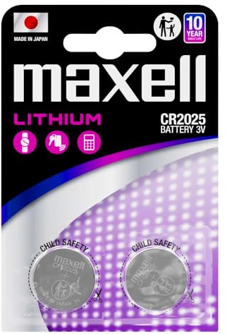 2 Pilas de botón MAXELL de Litio CR2025 3 voltios