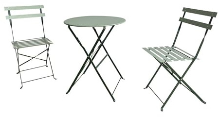 mymai Bistroset 3-teilig mit Bistrotisch & 2 Klappbaren Stühlen, Gartenmöbel-Set Outdoor Sitzgruppe, UV & wetterbeständig Gartentisch, Balkonset bestehend aus Klapptisch & 2X Klappstühlen