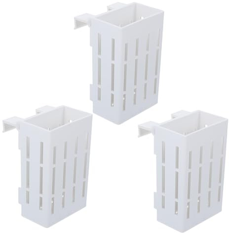 Gatuida 3 pièces Support de Plantes Aquatiques à Suspendre pour Aquarium Lot de Pots Plastique Blanc avec Design Creux pour Ventilation des Racines Cultivation Facile et Hydroponique des