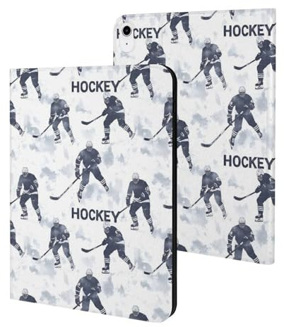 Compatible avec iPad A16 11 2025, housse de tablette fine et moderne imprimée sport de hockey compatible avec iPad 10e génération 10,9 pouces 2022 avec support veille/réveil automatique