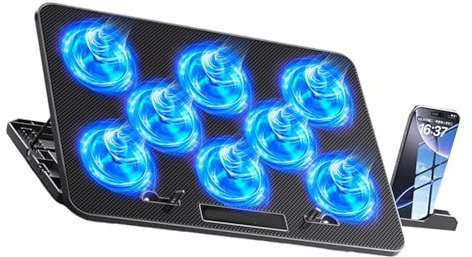 Wilgure Silents RGBs - Raffreddatore portatile con design ergonomico a 3 marce e compatibilità completa per notebook da 14-17 da 3 pollici. Silents Gaming Laptop Cooler