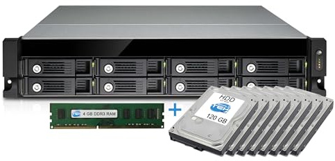 SIMPLETEK - NAS Rackmount 2U TVS-871U-RP-i5 - Quad-Core 3.0 GHz - 4 Go de RAM et 8 x 120 Go de HDD Préinstallés - Serveur et virtualisation (Reconditionné)