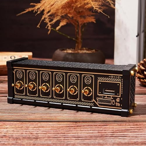 6 Ports USB C Switcher, 6 Port USB Docking Station, 9 USB Convenient Input Ports, with Button Switch, Voice Control Function, Data Transmission, for Phones, Tablets, and Gadget