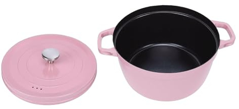 Bewinner Olla para Horno Holandés Antiadherente, Horno Holandés Esmaltado de 24 Cm con Tapa, de Chef Resistente para Estofar, Freír y Hornear, Compatible con Estufa de Gas de Inducción, Diseño
