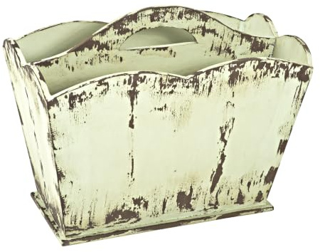 HAKU Zeitschriftenkorb Vintage Massivholz MDF Zeitungsständer Zeitungsablage shabby look - Maße: B 45 x H 35 x T 25 cm, Style: Industrial