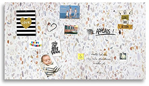 cuadros-lifestyle Markerboard/Magnettafel/Whiteboard aus Acrylglas | Verschiedene Größen | Steinoptik | inkl. Boardmarker und 10 Supermagneten, Größe:200x100 cm