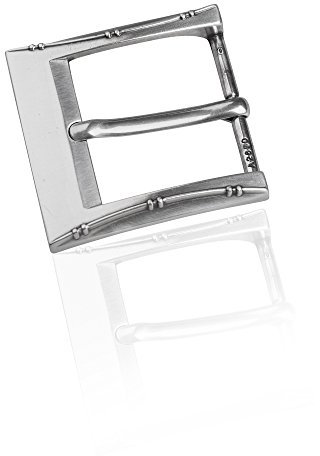 FREDERIC HERMANO Gürtelschnalle Buckle 40mm Metall Silber Poliert - Buckle Angulaire - Dornschliesse Für Gürtel Mit 4cm Breite - Silberfarben Poliert