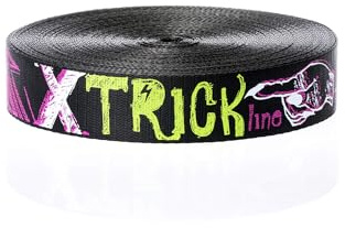 SPIDER SLACKLINE TWSB5 - Trickline Module TRICK per Salti, Camminata e Freestyle - Fettuccia Poliestere Armatura Elastica Stampa PRO-Grip – No Cricchetti - Lunghezza 25m