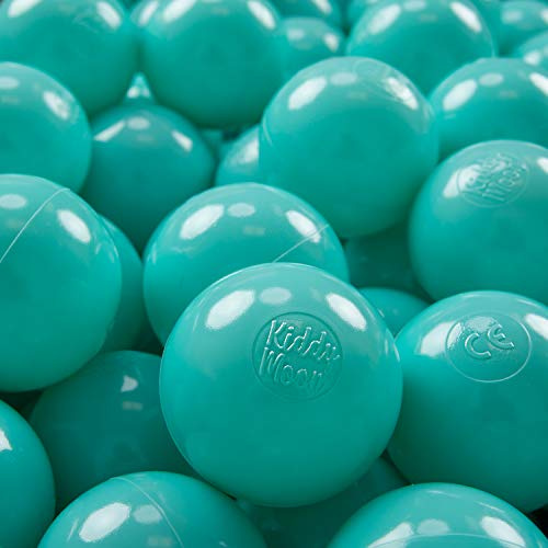 KiddyMoon 100 Ø 7 cm barnbollar lekbollar för bollbad baby enfärgad plastbollar tillverkad i EU, ljusturkos