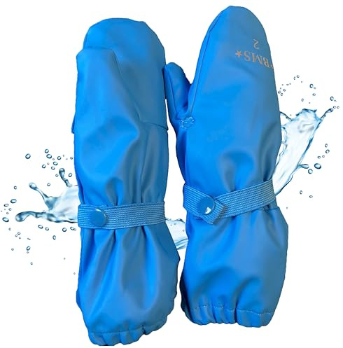 BMS Kinder Buddelhandschuhe, Gefüttert | 100 % wasserdicht, weich und strapazierfähig für Spielen im Regen, Schnee und Matsch