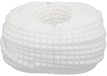 Aexit Avvolgicavo flessibile a spirale con cavo avvolgibile bianco Gestisci il cavo da 10 mm x 30 metri con clip ID: 422482
