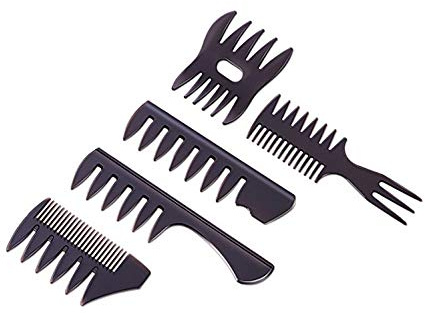 5 Pièces Peigne de Fourche à Dents Larges,Professionnel Hommes Styling Comb,Homme Peignes de Coiffeur en Plastique,Coiffure Dents Larges et Peigne à Fourche Coiffeur Barbiers Peignes