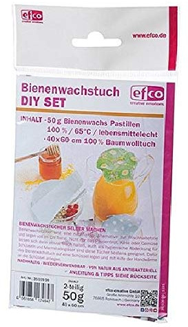 Bienenwachstuch DIY Set, lebensmittelecht, 2-teilig