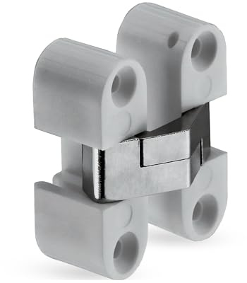 Gedotec Topfband unsichtbar Türband Schranktür Möbelscharnier für Kasten-Tür - H1964 | Messing grau matt | Schrank-Scharnier zum Einlassen Holz | 11 x 33 mm | 1 Stück - Türscharnier für Möbel-Schränke