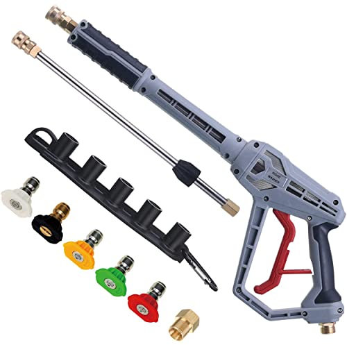 RIDGE WASHER Hochdruckreiniger-Pistole mit Verlängerungsstab, Power Washer Gun mit M22 Fassung, 5 Düsenspitzen mit Düsenhalter, 40 Zoll, 4500 PSI