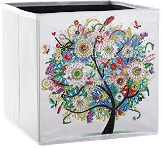 Evenlyao Diamond Painting Kits, Faltbare Aufbewahrungsbox, Regalkorb, Schrankaufbewahrungsbox 25 X 25 X 25 Cm, Weiß