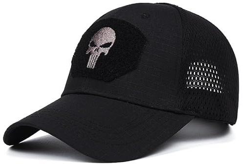 HANERREAL Baseballkappe mit Totenkopf-Motiv, für Herren, Taktische Operator-Kappen, geeignet für den Außenbereich, schwarz, Einheitsgröße