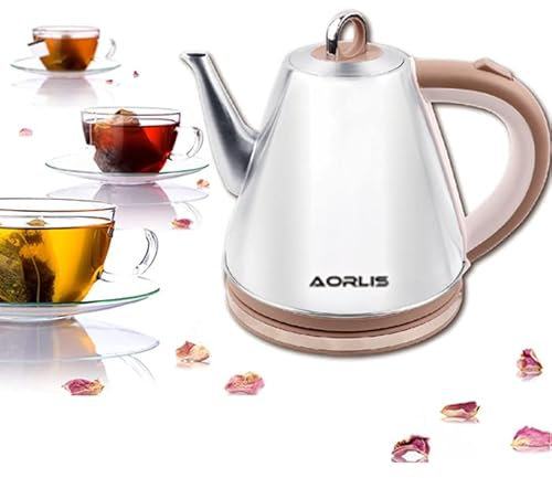 Bollitore Elettrico in Acciaio Inossidabile, capacità 1,5L da 2000W, Filtro anticalcare, scalda Bevande per Tisane, tè,infusi, caffè, con Base Rotante a 360°