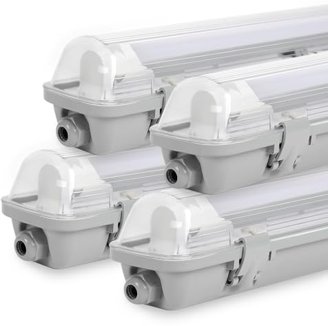 Sonnewelt LED Feuchtraumleuchte 150cm 6er 6500K Kaltweiß 24W 2040lm IP65 Wasserfest T8 Werkstattlampe Röhrenlampe Komplett Wannenleuchte Leuchte für Garage Keller Büro Warenhaus