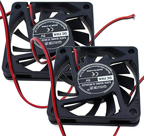 6010 5V Dual Ball Bearings Fan SQXBK 2PCS 60x60x10mm DC 5V Brushless Cooling Electric Fan, Replacement Ball Bearing 60mm 10mm Fan for Cooling DIY PC Computer Case Fan