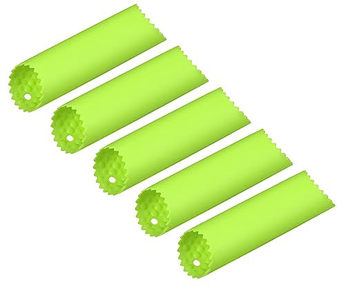 sourcing map 5Pcs Silicone Garlic Peeler, Silicone Garlic Peeler Tube Garlic Cloves Skin Remover Garlic Press for Kitchen Tools, Green