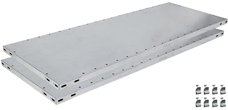 SCHULTE Lagertechnik Zusatz-Fachboden MULTIplus150 1000 x 300 mm (BxT) | verzinkt, inkl. 4 Fachbodenträgern - 2-er Pack