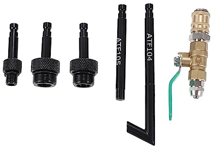 A ABSOPRO Getriebeöl-Einfülladapter-Satz Für Audi 01J Getriebe 5 Stück | Schwarz, Aluminiumlegierung, Für Audi 01J/09G/CVT, Für Mercedes Benz Getriebe, OE: VAS6262-1, VAS6262-2, VAG1924/1, 90X20mm