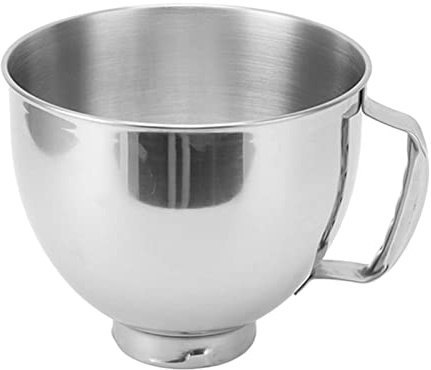 Blandarskål i Rostfritt Stål, Lämplig för Cassic 4.5Q och Artisan 5QT-serien, Blandningsskål med Handtag för Kökshjälp, 5QT Kapacitet, Diskmaskinsäker, Värme och Frys