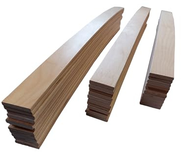 EBAC Literie Lot de 30 Lattes pour sommier et lit - AMZ | 780x48x8 mm | Bois hêtre Durable - 7 Plis | Remplacement - Rechange - Renfort pour sommier/bz/clic clac/canapé