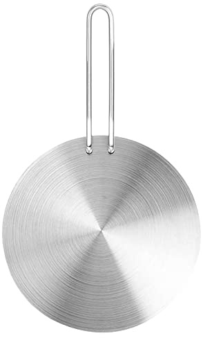Diffuseur De Chaleur, Double Fonctionnalité En Acier Inoxydable Argenté Avec Poignée Amovible, Plaque Adaptateur à Induction, Plaque De Cuisson Pour Cuisinière à Gaz électrique De Cuisine(22cm)