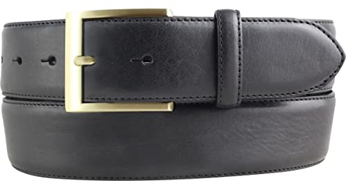 BELTINGER Hochwertiger Jeansgürtel aus Vollrindleder mit goldener Gürtelschließe 4,0 cm | Bombierter Ledergürtel Herren 40mm | Jeans-Gürtel made in Italy