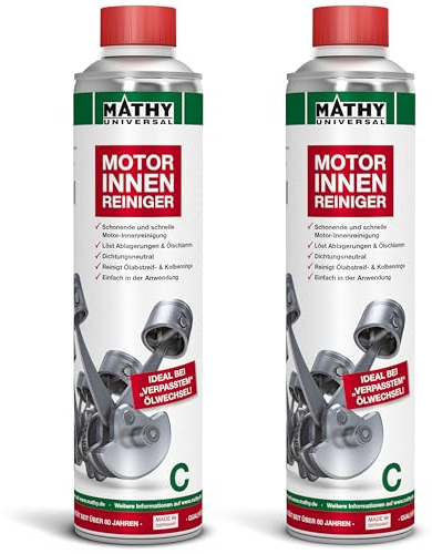 MATHY-C Motor-Innenreiniger (2 x 400 ml) - Motorspülung und Motor Innenreinigung für Diesel und Benzin Motoren - Motorreiniger Dichtungsneutral