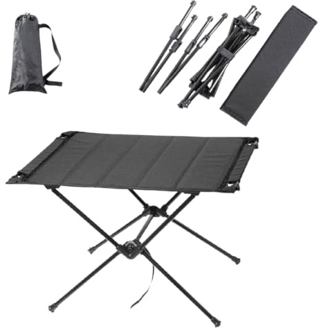 Pincho Mesa Camping Plegable Pequeña, 0.65KG Ultraligero con Bolsa,Alto 39CM,para al Playa, Pesca, Aire Libre, Senderismo, Picnic, Jardin