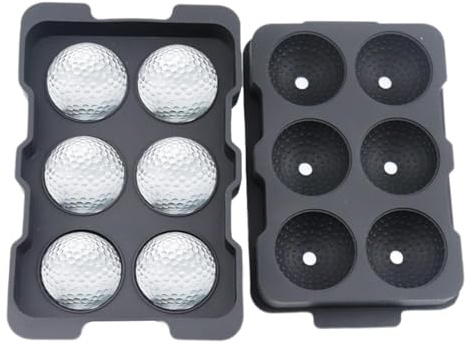 Arrovarp Tray Large Silicone Set | 6 Hole Tray Golf Ball Tray | Golf Tray, Golf Ball Ice Maker | Mould in Golf Ball Shape