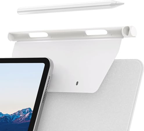 Pencil Stifthalter für Apple Pencil 2,Stylus-Stifthalter,Generation Hülle Kompatibel mit Magic Keyboard, Smart Keyboard Folio und Anderen Magnetisch Hülle, Stylus Pen Halter für iPad (Weiß)