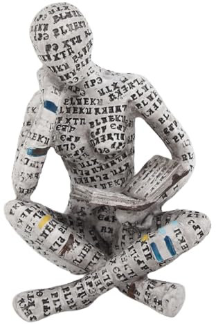 Haosie Figuras Decorativas, Escultura Decorativa, Figuras Decorativas Modernas Salon, Escultura de Figura, Estatua Lectura, para Decoracion Hogar (G)