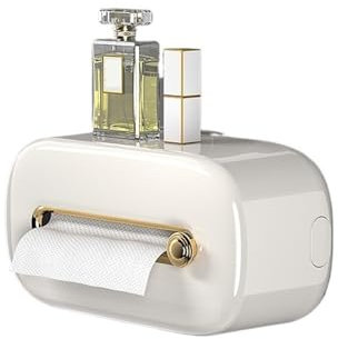 Kosmetiktücher Box Toilettenpapierbox, an der Wand montierte Aufbewahrungsbox for Gesichtstücher, Toilettenschubladenbox, Handpapierbox ohne Lochen for zu Hause für Esszimmer Badezimmer Schlafzimmer(W