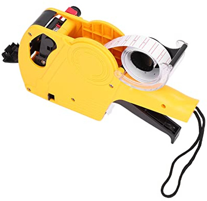 Etichettatrice Manuale a 8 cifre: Comoda Pistola per Cartellini del Prezzo con Cartuccia Marcatura dei Prezzi Efficiente e Semplice Ed un'etichettatura Flessibile (YELLOW)