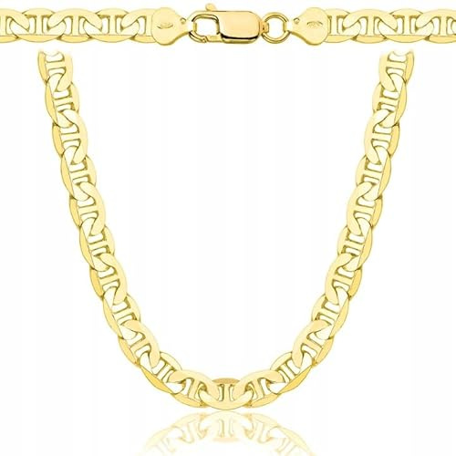 AMAR OPRAVA Collier en or pour femmes/hommes 925/585, plaqué or original, collier en or - chaîne de cou, chaîne plaquée or 585 - chaîne royale en or, bijou en or à plaques, 55 cm, Argent sterling