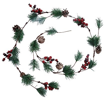 Zerodeko Girlande Red Berry Rattan Festliche Hängende Kranz für Weihnachten Feier