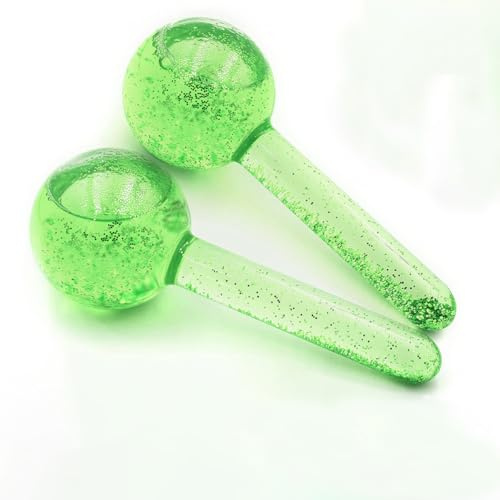 Ice Globes for Facial, Cooling Cryo Sticks, Pack of 2, Green | Cooling Cryo Sticks, Ice Roller for Face and Eyes & Neck, Face Roller to Reduce Puffiness & Dark Circles, Enhance Circulation