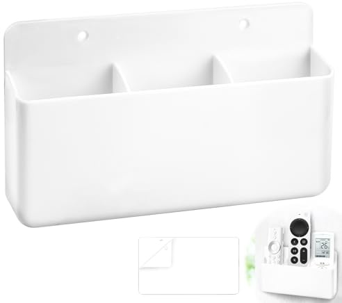 TXXATX Soporte para Mando Blanco Soporte Mando Pared Autoadhesivo Pared Control Remoto Caja de Almacenaje Universal Organizador Mando a Distancia para Teléfonos Mandos a Distancia Bolígrafos Móviles