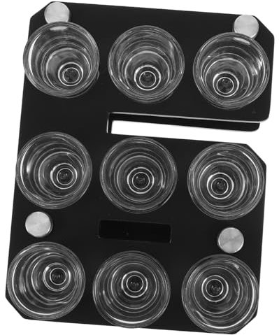 MAGICLULU Vassoio Per Bicchieri Da Whisky Set Di Bicchierini Da Shot Vassoio Per Bicchierini Da Shot Da Vino Espositore Per Bar Pub E Feste