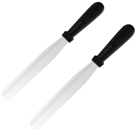 Dcsfadq Set of 2 Stainless Steel Cream Knives, Professional Baking Tool for Cakes, Cream, Jam & More - Ideal for Baking at Home & Professionals