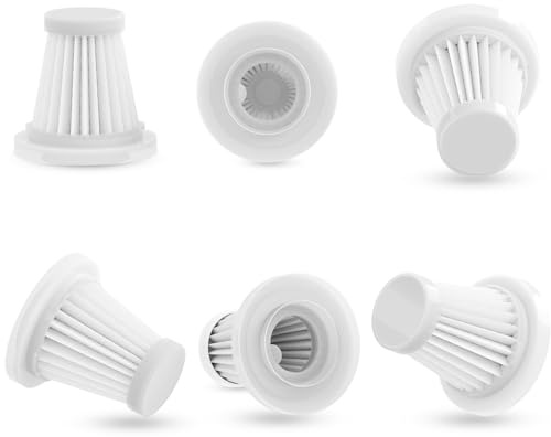 6 Stück Ersatz HEPA Filter, Waschbare HEPA-Filter, Ersatzfilter für kabellosen Mini-Handstaubsauger, für Antifnuo Handstaubsauger Auto (6)