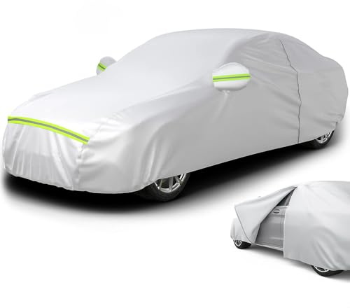 Tefebatu Car Cover for Volkswagen Golf R 2024 - Present,Outdoor Full Car Cover All Weather with Door Zipper for Waterproof Windproof Sun Rain Snow Protection