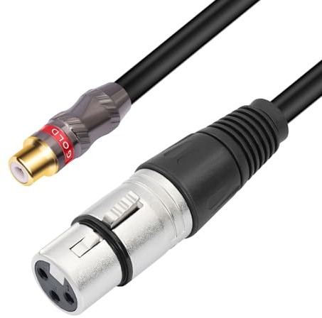 Hkfgdjdl Cavo audio, RCA femmina a 3 pin femmina, cavo adattatore audio, connettori in metallo per mixer e amplificatori