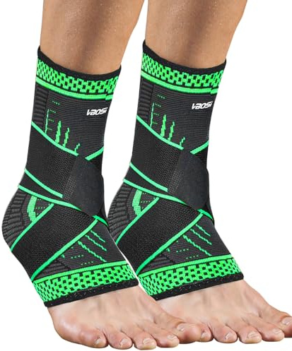 Arpama 2 Stück Verstellbare Knöchelbandage & Sprunggelenkbandage Bandage Fußgelenk - Fußbandage für Plantarfasziitis & Achillessehne Schmerzen, Orthopädisch Universal Rechts/Links (2x Grün, M)